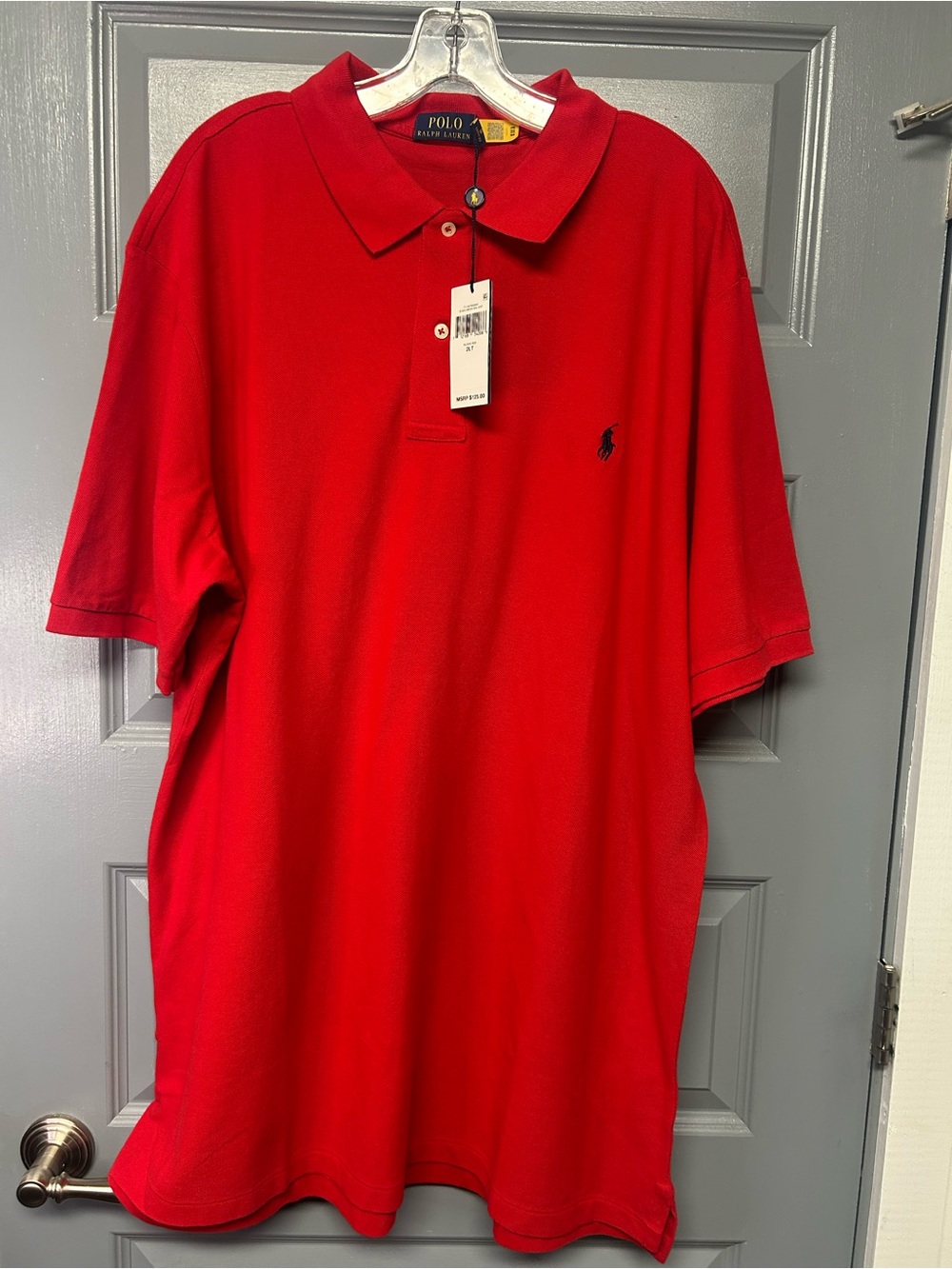 POLO by Ralph LAUREN Basic mesh red cotton polo shirt. NWT SIZE 2XLT! $125